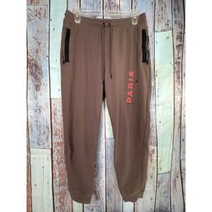 Nike Jordan Paris Saint Germain PSG Joggers Sweatpants Brown Zipper Pockets XL